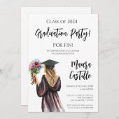 Uitnodiging voor middelbare school / hogeschool af (Voorkant / Achterkant)