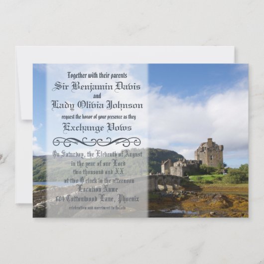 Uitnodiging voor middeleeuwse bruiloft (Voorkant)