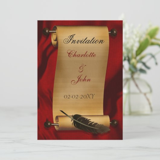  uitnodiging voor middeleeuwse rol (Staand voorkant)