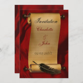  uitnodiging voor middeleeuwse rol (Voorkant / Achterkant)