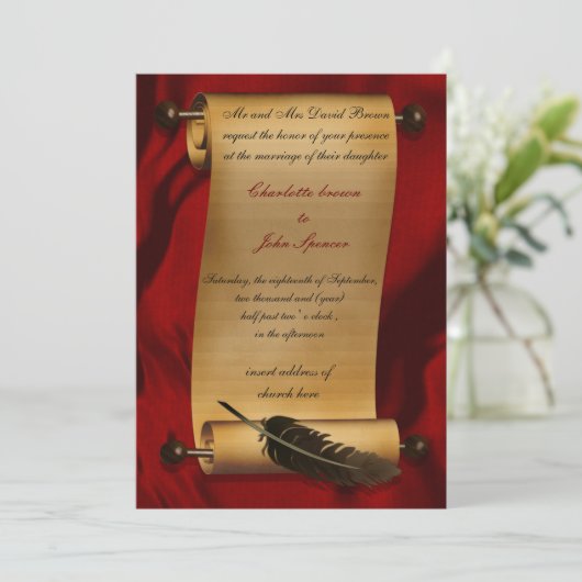  uitnodiging voor middeleeuwse rol (Staand voorkant)