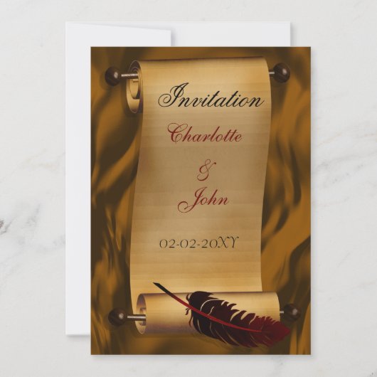 uitnodiging voor middeleeuwse rol (Voorkant)