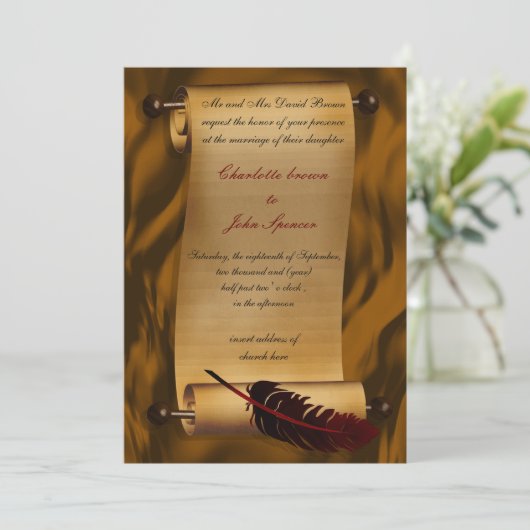  uitnodiging voor middeleeuwse rol (Staand voorkant)