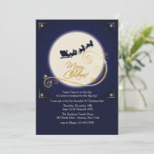 Uitnodiging voor middernacht met kerstfeest (Staand voorkant)