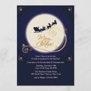 Uitnodiging voor middernacht met kerstfeest
