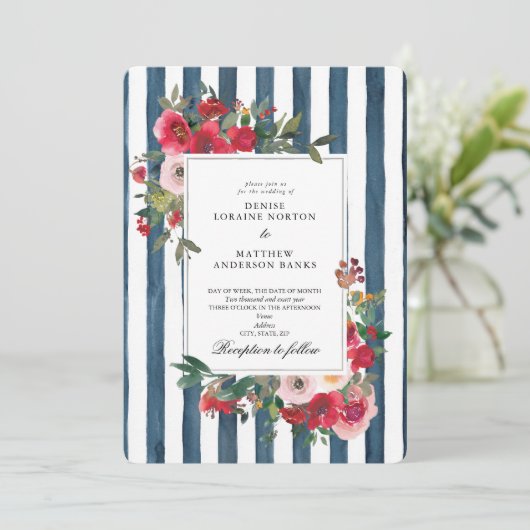 Uitnodiging voor 'Midnight Teal' bruiloft (Staand voorkant)