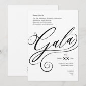 Uitnodiging voor Mijlpaal Gala (Voorkant / Achterkant)