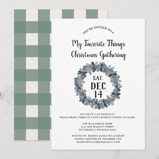 Uitnodiging voor mijn favoriete kerstfeest (Voorkant / Achterkant)