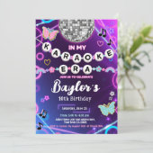 Uitnodiging voor mijn karaoke-tijdperkfeest (Staand voorkant)