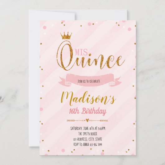 Uitnodiging voor mijn quince feest (Voorkant)