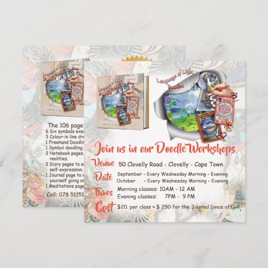 Uitnodiging voor mijn werkplaats in de werkplaats  (Voorkant / Achterkant)