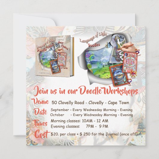 Uitnodiging voor mijn werkplaats in de werkplaats (Voorkant)