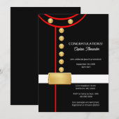 Uitnodiging voor militair feest bij pensionering o (Voorkant / Achterkant)