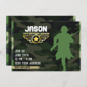 Uitnodiging voor militaire stijlfeestjes (Voorkant / Achterkant)