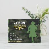 Uitnodiging voor militaire stijlfeestjes (Staand voorkant)