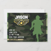 Uitnodiging voor militaire stijlfeestjes (Voorkant)