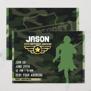 Uitnodiging voor militaire stijlfeestjes