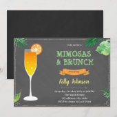 Uitnodiging voor mimosa- en brunchfeest (Voorkant / Achterkant)