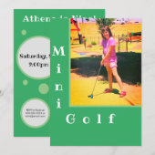 Uitnodiging voor Mini Golf Putt-Putt Feestje (Voorkant / Achterkant)