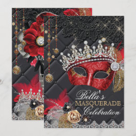 Uitnodiging voor Mis Quince Anos Maskerade Feest