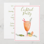 Uitnodiging voor Mixed Drink en Fruit Cocktailpart (Voorkant / Achterkant)