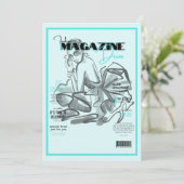 Uitnodiging voor modeblad voor vrijgezellenfeest (Staand voorkant)