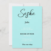 Uitnodiging voor modeblad voor vrijgezellenfeest (Achterkant)