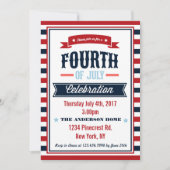 Uitnodiging voor modern 4 juli-feest (Voorkant)