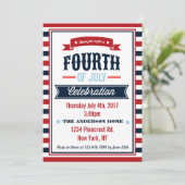 Uitnodiging voor modern 4 juli-feest (Staand voorkant)