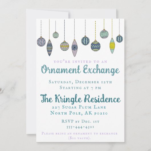 Uitnodiging voor Modern Chique Sieraaduitwisseling (Voorkant)