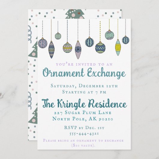 Uitnodiging voor Modern Chique Sieraaduitwisseling (Voorkant / Achterkant)