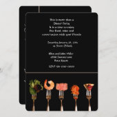 Uitnodiging voor modern diner met vorken (Voorkant / Achterkant)