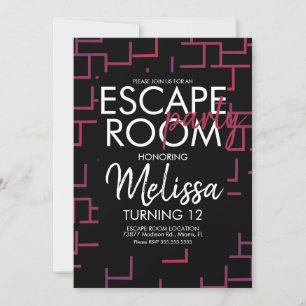 Uitnodiging voor modern escape room-feestje
