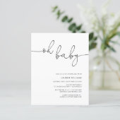 Uitnodiging voor modern foto-Baby shower (Staand voorkant)