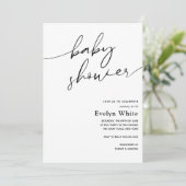 Uitnodiging voor modern kalligrafie Baby shower (Staand voorkant)