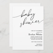 Uitnodiging voor modern kalligrafie Baby shower (Voorkant / Achterkant)