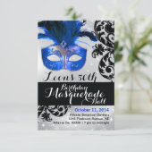 Uitnodiging voor Modern Masquerade Bal (Staand voorkant)