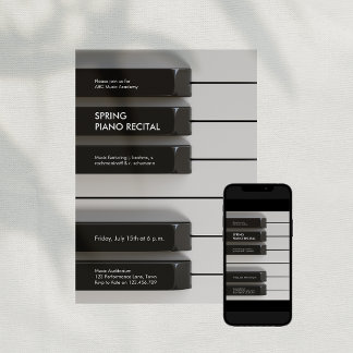 Uitnodiging voor Modern Piano Music Academy Recita