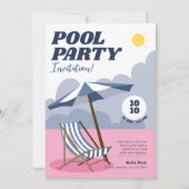 Uitnodiging voor Modern Pool Party (Voorkant)