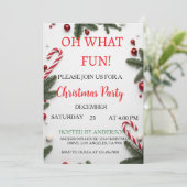 Uitnodiging voor Modern Rood & Groen Kerstfeest (Staand voorkant)