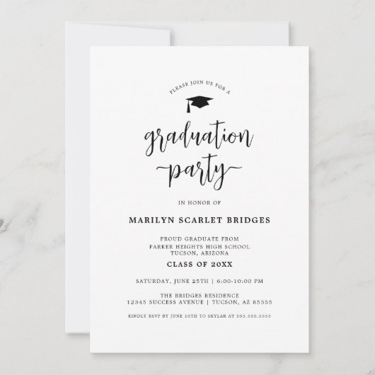 Uitnodiging voor Modern Single Photo Script-Afstud (Voorkant)