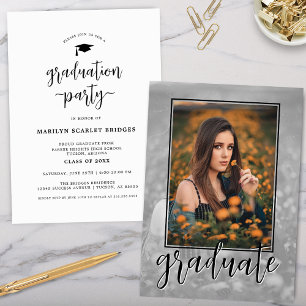 Uitnodiging voor Modern Single Photo Script-Afstud