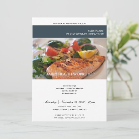 UITNODIGING VOOR MODERN TRENDY FOTOWERKPLAATSEVENE (Staand voorkant)