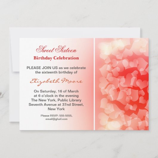 Uitnodiging voor moderne 16e verjaardag (Voorkant)