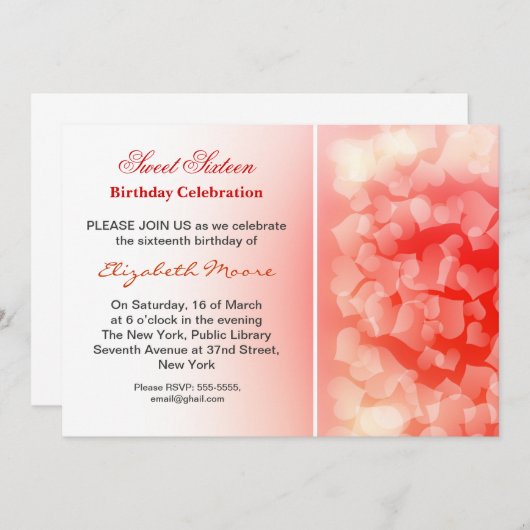 Uitnodiging voor moderne 16e verjaardag (Voorkant / Achterkant)