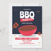 Uitnodiging voor moderne BBQ party (Voorkant)