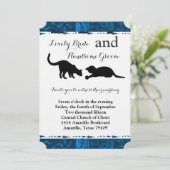 Uitnodiging voor moderne blauwe bruiloft (Staand voorkant)