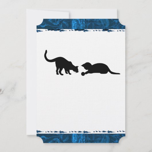 Uitnodiging voor moderne blauwe bruiloft (Achterkant)