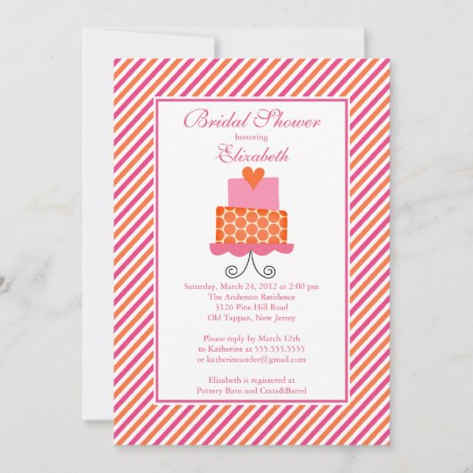 Uitnodiging voor moderne bruiloft-Cake Bridal (Voorkant)