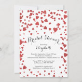Uitnodiging voor moderne confetti harten bruidsdou (Voorkant)